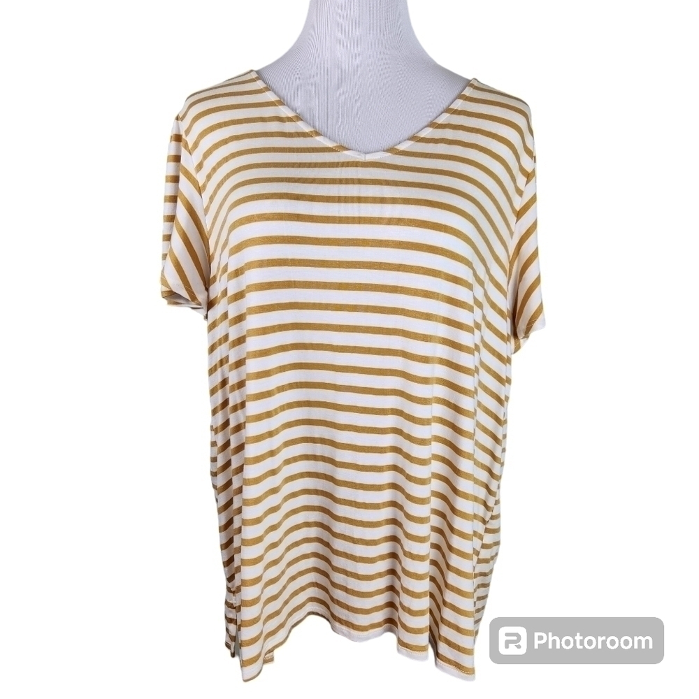 Green Envelope Plus Size Striped Shirt